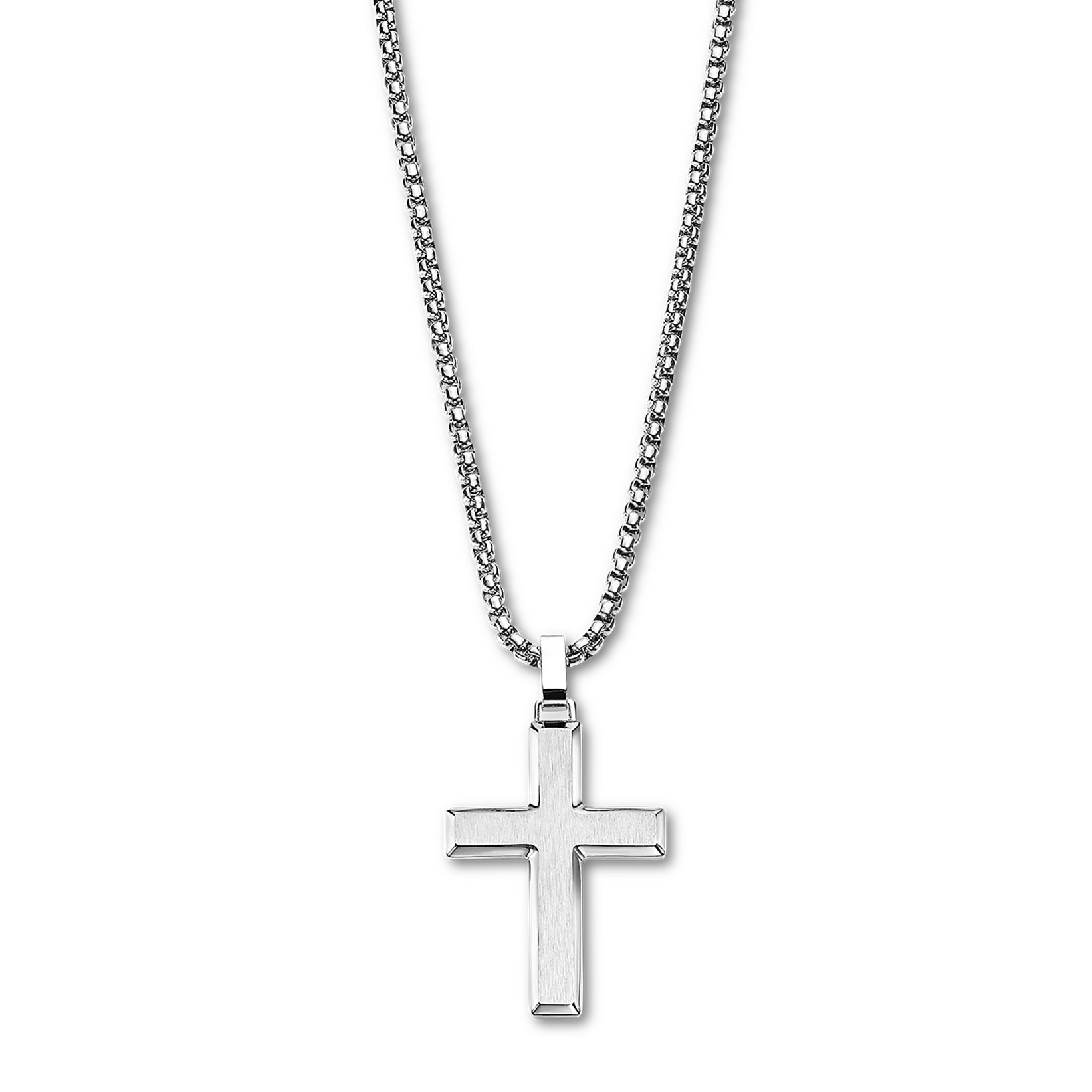 Colar cruz lotus style ls2453-1/1 316l de aço inoxidável, homem